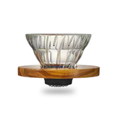 Hario V60 Glass Dripper Olive Wood Holder 01